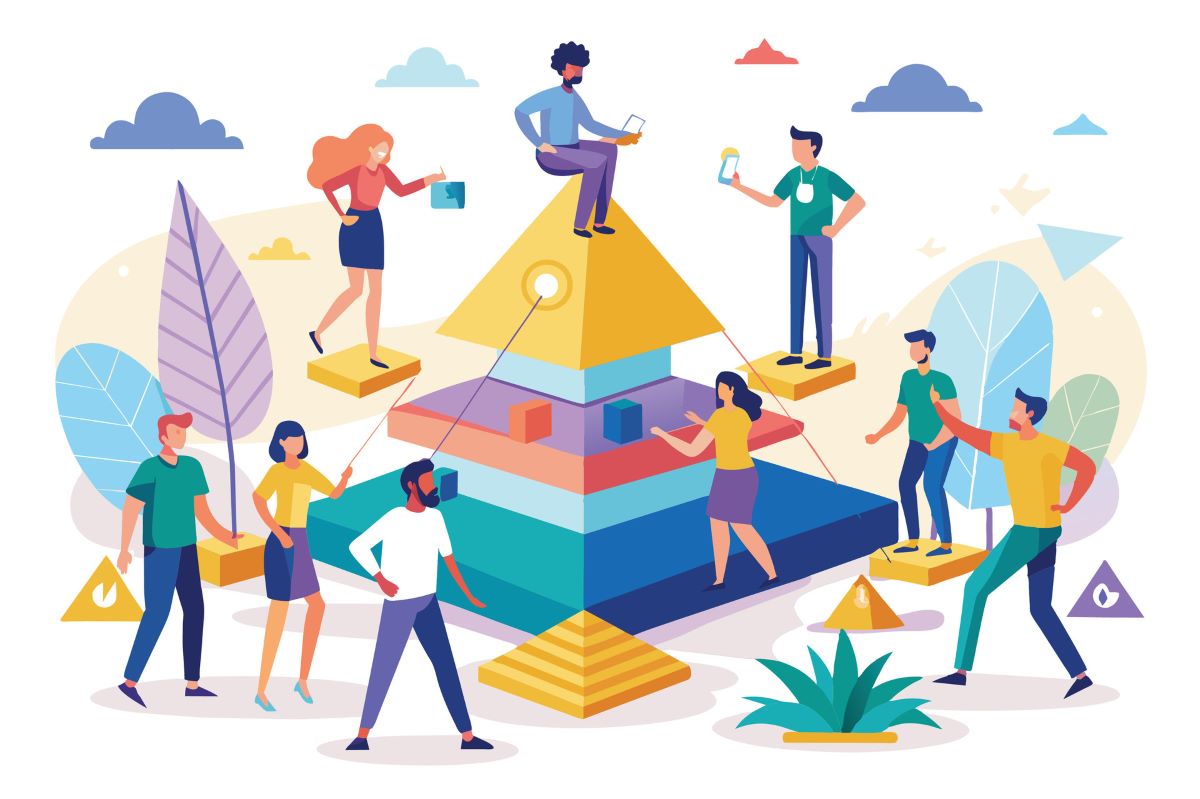 an illustration of a pyramid scheme