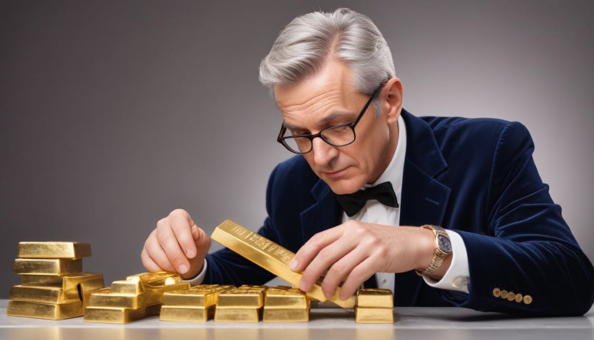 an investor is browsing gold bars for ira portfolio