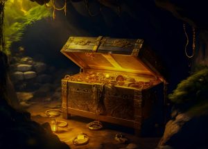 a chest filled with gold showcasing gold's intrinsic value