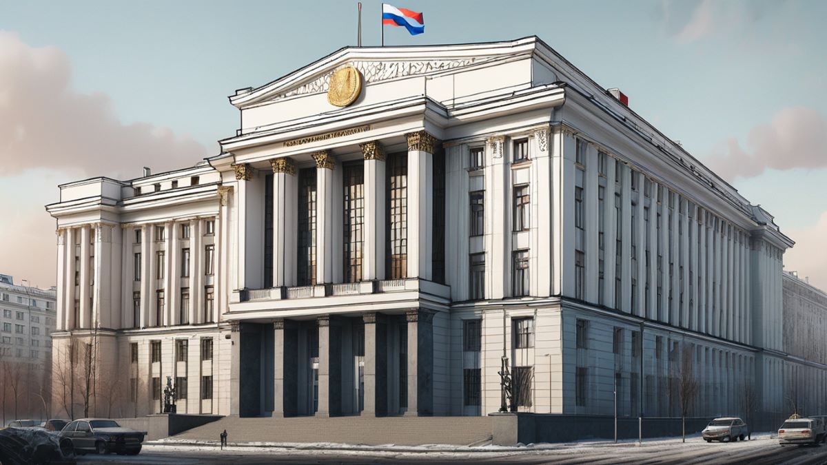 illustration of the russian central bank building