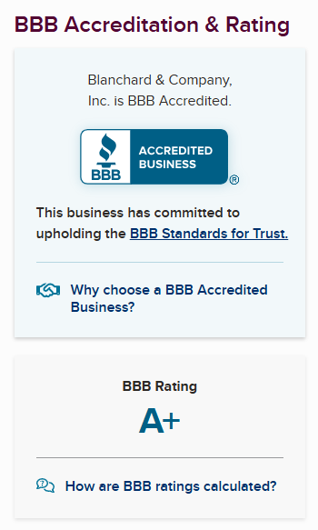 Blanchard Gold BBB Ratings